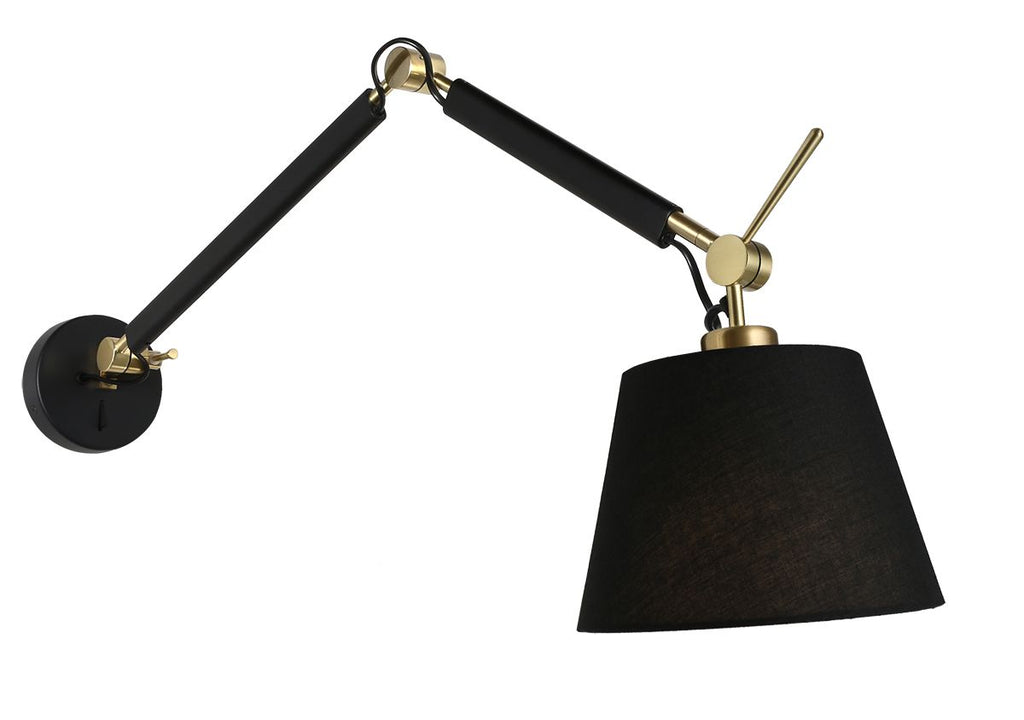 Black and gold swing deals arm sconce