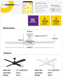 Mercator Ikuu Anova DC 4 Blade ABS 52'' 1320mm Smart Wifi App Remote Ceiling Fan