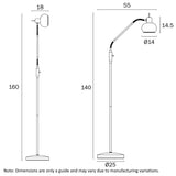 Marbell Adjustable Reading Lamp with Glass Shade