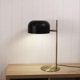 George Adjustable Table Lamp Black/Antique Brass