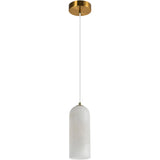 Bower Modern Alabaster Stone Pendant Light Brass