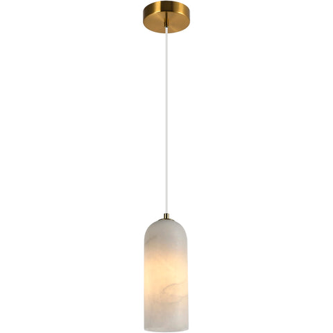 Bower Modern Alabaster Stone Pendant Light Brass