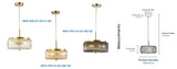 Whistler 3 Light G9 Ribbed Glass Pendant Brass