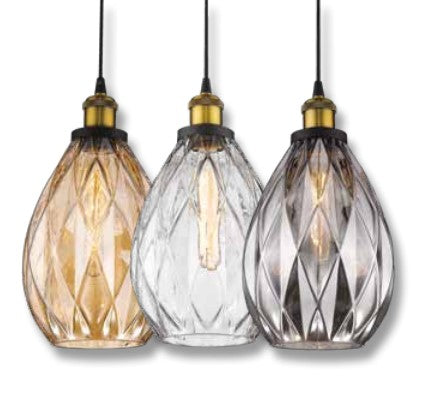 Evelyn 1 Light Patterned Glass Pendant Light