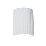 Mia Ribbed Plaster Finish Wall Sconce Light