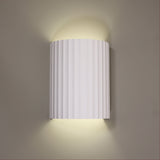 Mia Ribbed Plaster Finish Wall Sconce Light