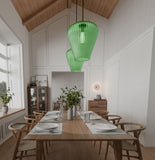 Ribbon 1 Light Ribbed Glass Pendant Light