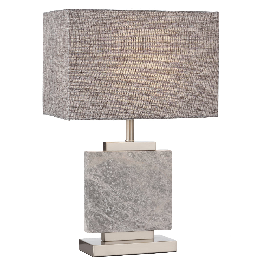 Dana Marble Base Table Lamp with Rectangle Fabric Shade – Roundabout ...