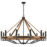 Darien Wood/Metal Round Chandelier Lantern Pendant Light