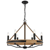 Darien Wood/Metal Round Chandelier Lantern Pendant Light