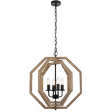 Indio 4 Light Chandelier Pendant Light Resin Wood Look