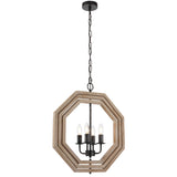 Indio 4 Light Chandelier Pendant Light Resin Wood Look