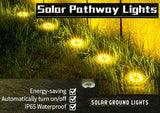 8 Pack LED Solar Pathway Lights Outdoor Solar Ground Lights Warm White